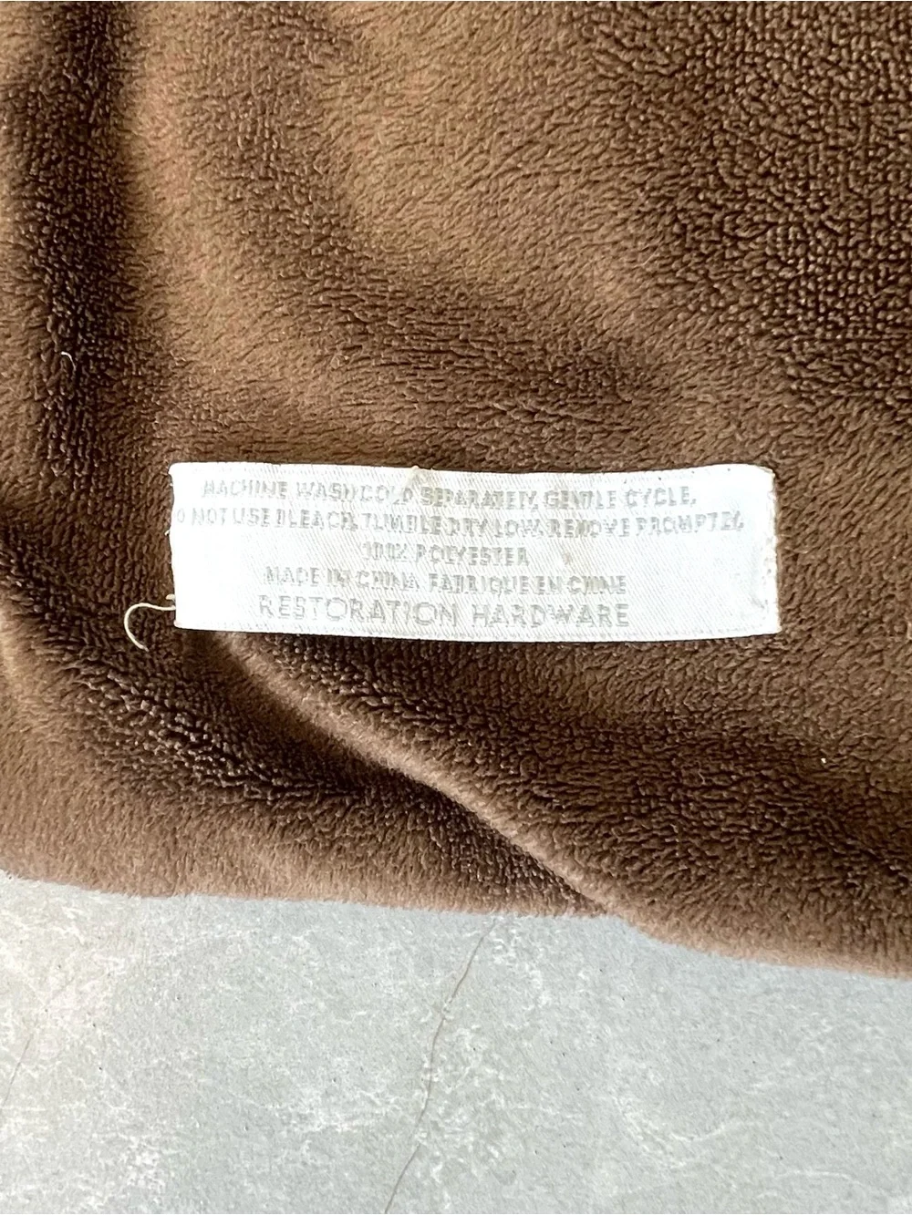 RESTORATION HARDWARE RH Brown Soft Fleece Faux Fur Reversible Cozy Blanket Throw